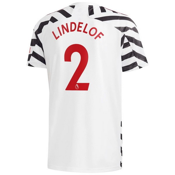 Trikot Manchester United NO.2 Lindelof Ausweich 2020-21 Weiß Fussballtrikots Günstig